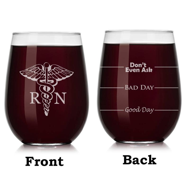 Funny nurse wine glass