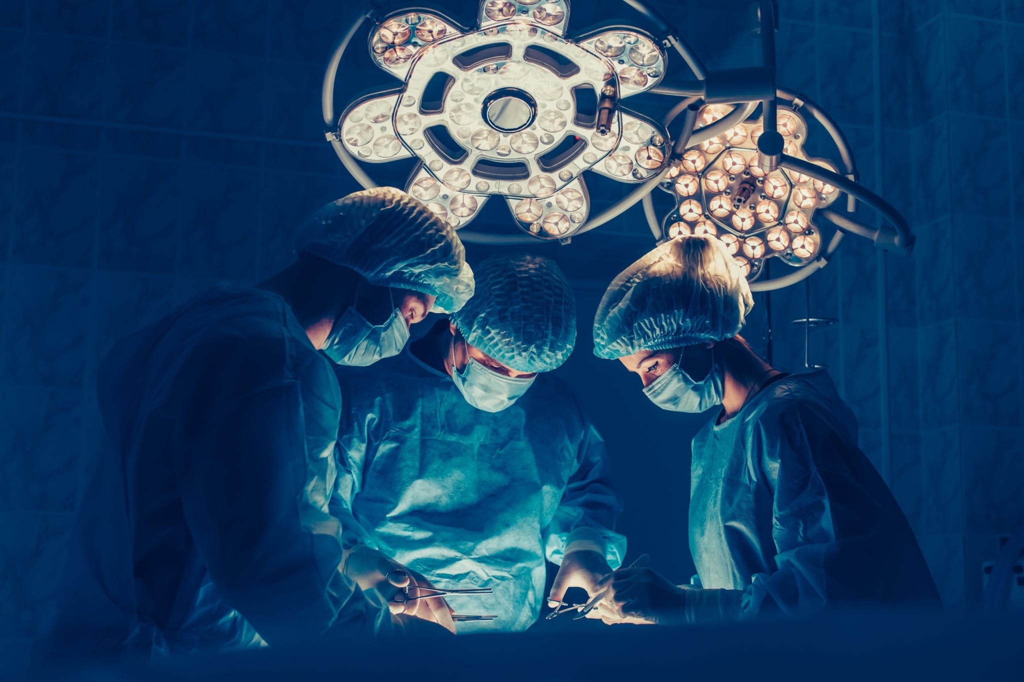 Team of surgeons in an operating room
