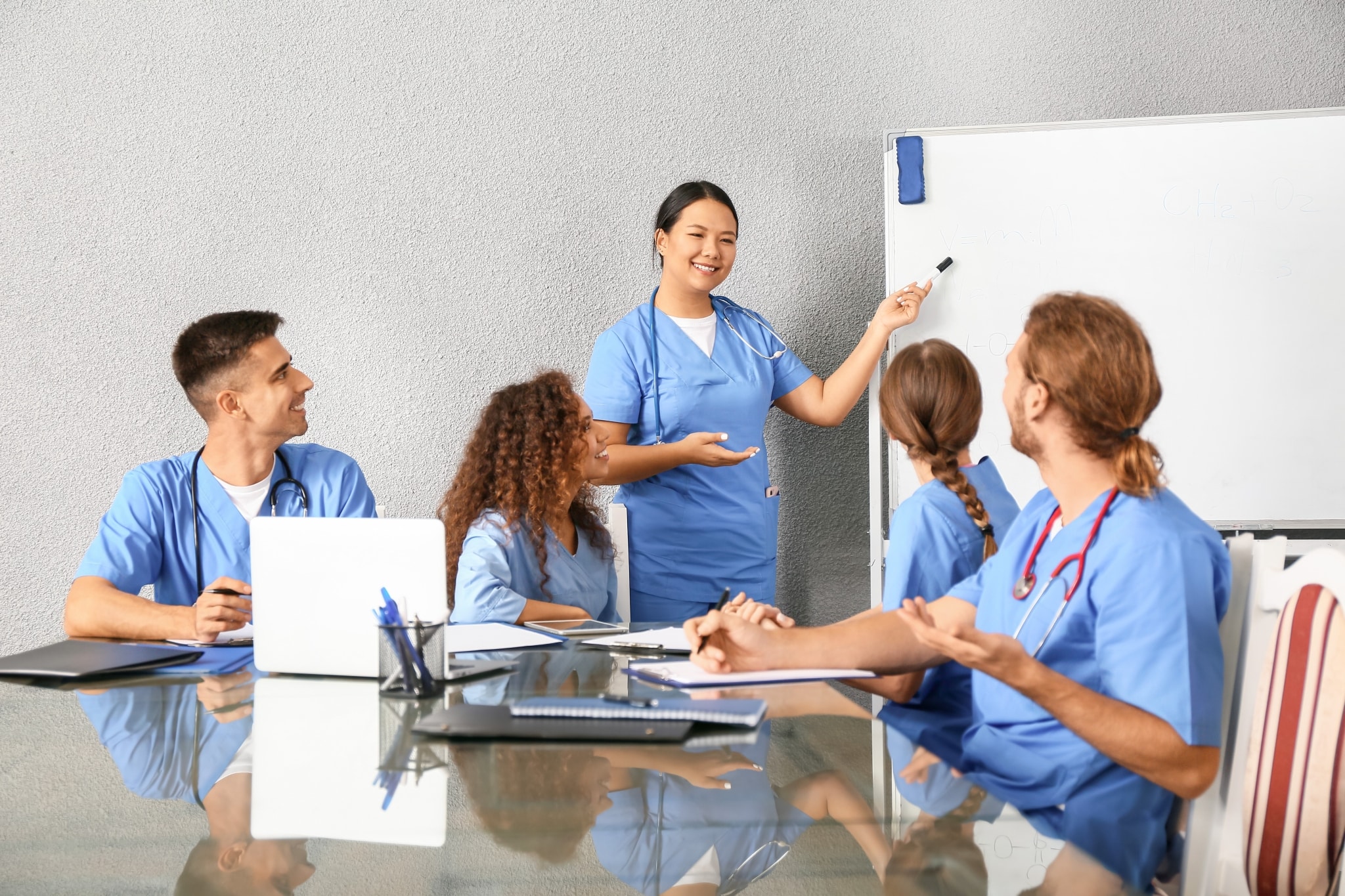 Group of students at a medical university